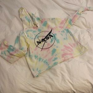 Tie dye cropped hoodie